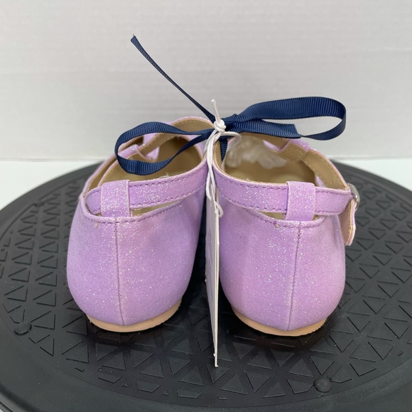 Janie and Jack Lavender Shimmer T Strap Flats - Picture 5 of 7